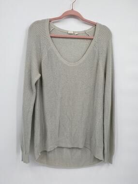 GAP Scoop Neck Tan Long Sleeve Pullover Hi-low Sweater Size Small